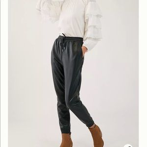 1 Faux leather joggers NWT